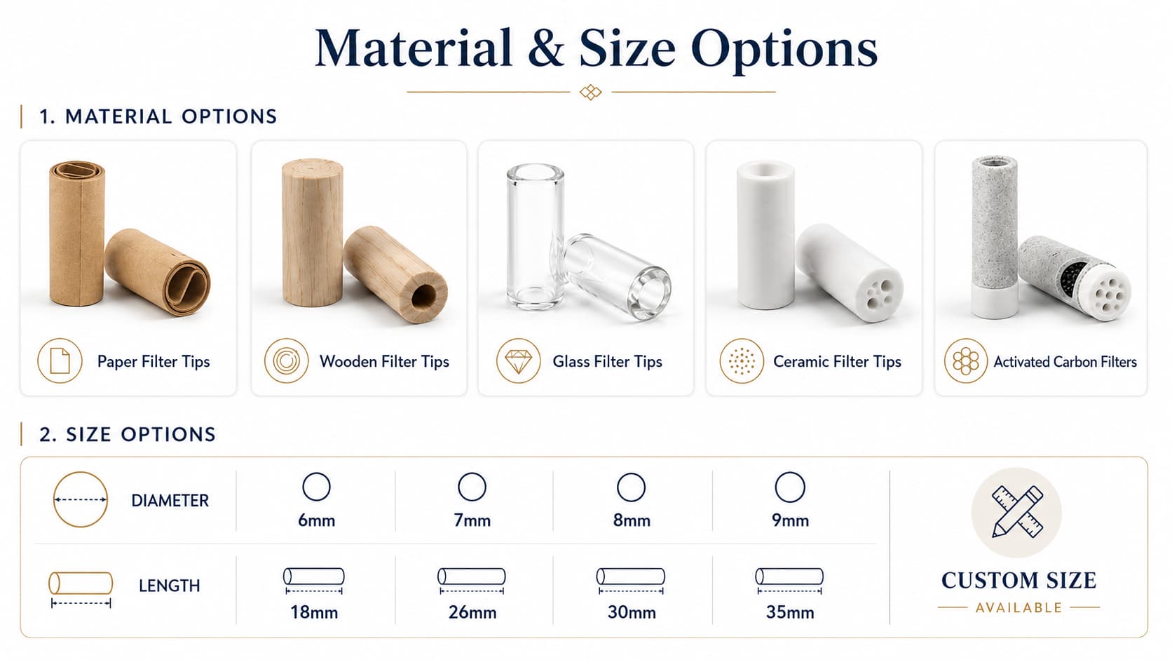wooden filter tips with airflow holes